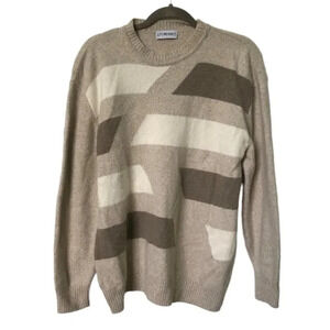 Leo Rossi Cashmere  Wool Blend Geometric Knit Sweater